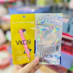 Nhíp đầu bằng Pro Vacosi màu hồng dài 9,8cm thép không gỉ T10