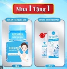 Kem t.rị thâm nách Gluta Milk 15g tặng xịt khử mùi Thái Lan