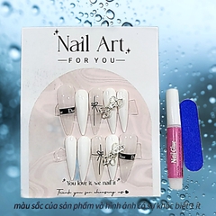 Bộ 10 m.óng ta.y gi.ả nhọn mẫu mới kèm keo dán