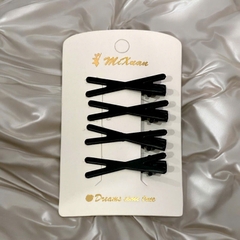 13.1 Set 4 kẹp tóc mái mỏ vịt hình chéo X dễ thương 4,5cm