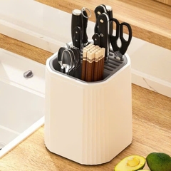 CT7. Hộp Đựng Dao Muỗng Đũa Dao Đa Năng Có Thể Xoay 360 Độ 18x18x22cm