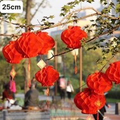Lồng đèn tổ ong trang trí Tết size 25cm