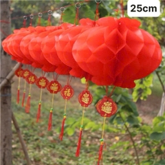 Lồng đèn tổ ong trang trí Tết size 25cm
