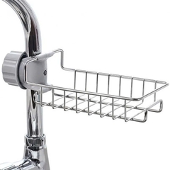 S4. Giá treo khay inox gắn vòi nước rửa chén tiện dụng 17.5x10,5x3,5cm