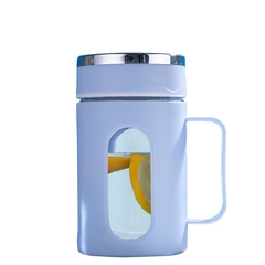 CT4. Ly thủy tinh 2 lớp cách nhiệt có tay cầm + nắp 500ml