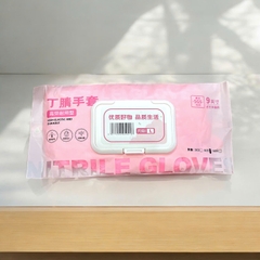 Bịch 30 Găng Tay Nitrile Glove Màu Hồng Size L