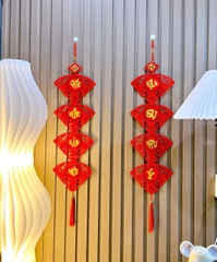 Bịch Cặp Dải Treo Tết Câu Đối Hình Quạt 2025 (100->110cm)