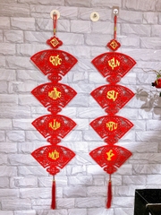 Bịch Cặp Dải Treo Tết Câu Đối Hình Quạt 2025 (100->110cm)