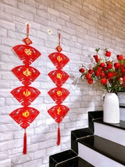 Bịch Cặp Dải Treo Tết Câu Đối Hình Quạt 2025 (100->110cm)