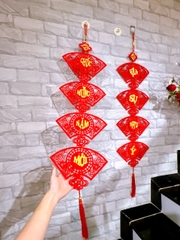 Bịch Cặp Dải Treo Tết Câu Đối Hình Quạt 2025 (100->110cm)