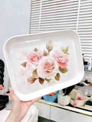 SKG4. Khay úp ly họa tiết hoa 36x27cm