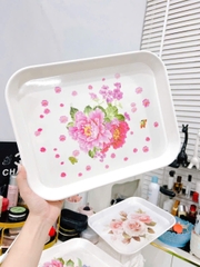 SKG4. Khay úp ly họa tiết hoa 36x27cm