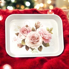 SKG4. Khay úp ly họa tiết hoa 36x27cm