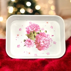 SKG4. Khay úp ly họa tiết hoa 36x27cm