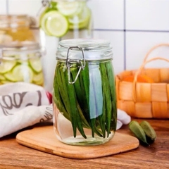 Hũ thuỷ tinh tròn nắp cài 1000ml
