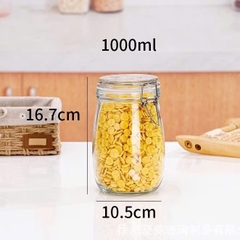 Hũ thuỷ tinh tròn nắp cài 1000ml