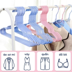 Sét 10 móc phơi quần áo màu hồng 40cm