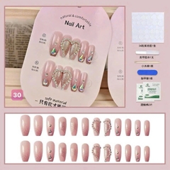 Set 24 móng đính đá kiểu keo