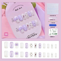 Set 24 móng đính đá kiểu keo