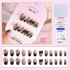 Set 24 móng đính đá kiểu keo