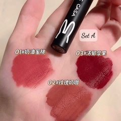 16.3 Set 3 son kem thỏ đen MAGIC CASA Dark Rabbit Lip Clay