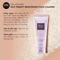 16.10 Sữa rửa mặt  On the body Rice therapy Rice Bran Scrub  Foam Cleanser 150ml