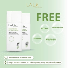 [ TẶNG KÈM QUÀ] Kem chống nắng phổ rộng LALA BRIGHTENING UV SUNSCREEN SPF50 PA++++ 50ML, nâng tông sáng hồng tự nhiên