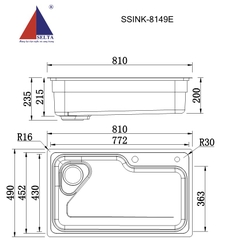 SSINK-8149E Chậu Bếp SUS304