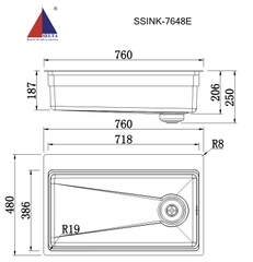 SSINK-7648E Chậu Bếp SUS304