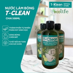 Nước Làm Bóng (loại 500ml), 95% làm từ tự nhiên, T-Clean Eco – Giúp Bát Đĩa Sáng Bóng, Không Tì Vết