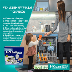 Viên Vệ Sinh Máy Rửa Bát (Hộp 1 viên), T-Clean Eco – Bảo Vệ Máy, Bát Đĩa Sạch Bóng