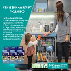 Viên vệ sinh Máy Rửa Bát (Hộp 3 viên), T-Clean Eco – Bảo Vệ Máy, Bát Đĩa Sạch Bóng