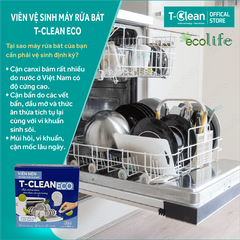 Viên Vệ Sinh Máy Rửa Bát (Hộp 1 viên), T-Clean Eco – Bảo Vệ Máy, Bát Đĩa Sạch Bóng