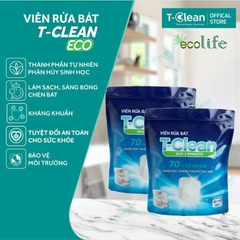 COMBO 3 Túi 30 Viên bột rửa bát (30 viên/ 1 túi), 70% tự nhiên, Nano Bạc kháng khuẩn, khử mùi T-Clean Eco 3 Effects (túi 30 Viên), sử dụng công nghệ nano, công nghệ enzyme sinh học - AN TOÀN TUYỆT ĐỐI cho sức khoẻ người sử dụng.