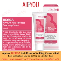 Kem Làm Dịu Da Bị Ửng Đỏ Apaisac Biorga Anti - Redness Soothing Cream 40m