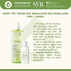 [HÀNG NHẬP KHẨU] Nước Tẩy Trang SVR Sebiaclear Eau Micellaire Cho Da Dầu Mụn