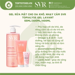 [HÀNG NHẬP KHẨU] Sữa Rửa Mặt Cho Da Khô Nhạy Cảm SVR Topialyse Gel Lavant (200ml)