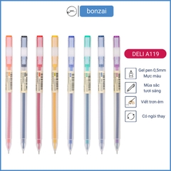 Bút viết mực gel ngòi 0,5mm mực nhiều màu DELI A119