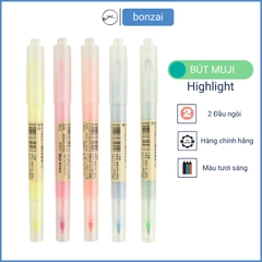 Bút highlight, bút đánh đấu 2 đầu MUJI (Hàng chính hãng)