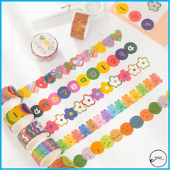 Cuộn dán tròn băng 100 nhãn dán mềm mãi dễ thương 1,8cm.