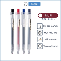 Bút bi bấm Muji ngòi 0,5 mm