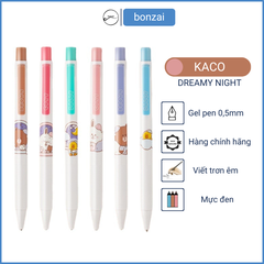 Bút gel Kaco Dreamy Night mực đen ngòi 0,5mm (Hàng chính hãng)