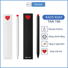 Bộ bút gel xoay KACO LOVE kèm 2 ngòi mực đen (chính hãng)
