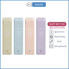 Hộp ngòi chì kim Deli S1371/S1372 loại 2B ngòi 0,5/0,7mm