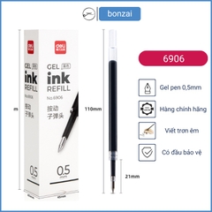 Ruột bút gel Deli Cao Cấp 6906 ngòi 0,5mm dùng thay thế cho bút bi bấm A057B, A575, S101.