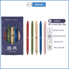 Bộ 5 bút Kaco Mỹ Hầu mực nhiều màu ngòi 0,5mm (Hàng Chính Hãng)
