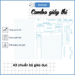 Combo Giấy Thi Đại Học, Giấy Thi Chuẩn Bộ Giáo Dục Khổ A3 Dùng Viết Luyện Thi.