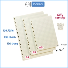 Ruột sổ còng giấy refill 20 26 30 lỗ A5 B5 A4 sổ Planner Bullet Journal