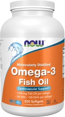 NOW Omega-3 1000mg Fish Oil, 180 EPA/ 120 DHA