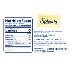 Đường Ăn Kiêng 0 Calo Splenda No Calorie Sweetener (1 Gói) Low Sugar, Hỗ Trợ Ăn Kiêng, Keto, Siết Cân